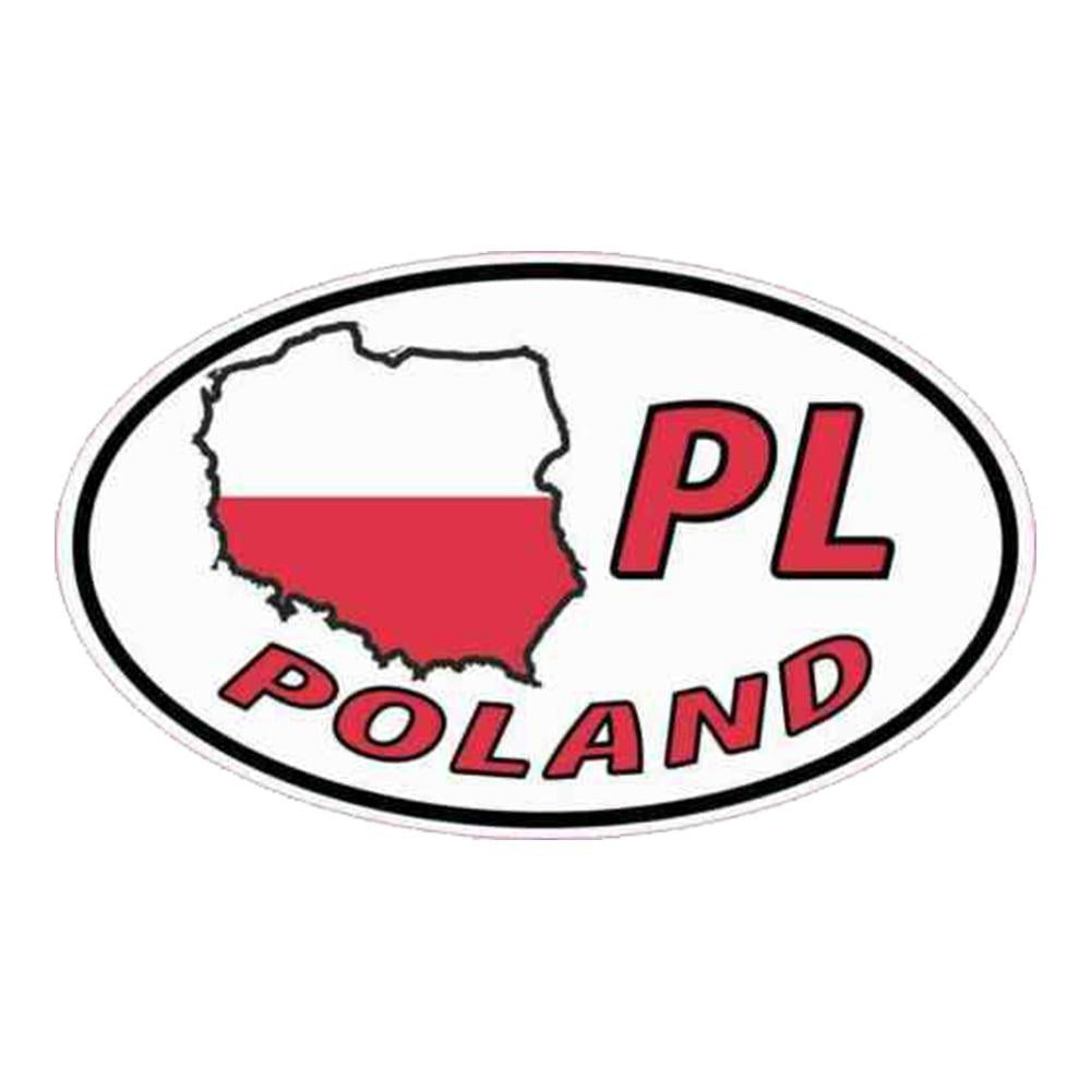 Oval PL Poland Vinyl Sticker Decal for Car Truck Window Bumper