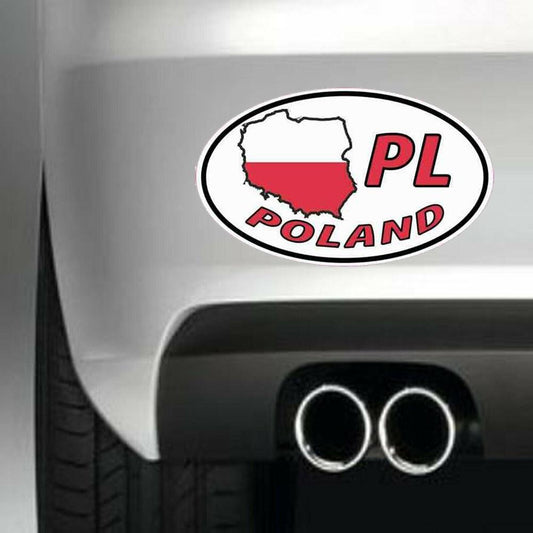 Oval PL Poland Vinyl Sticker Decal for Car Truck Window Bumper