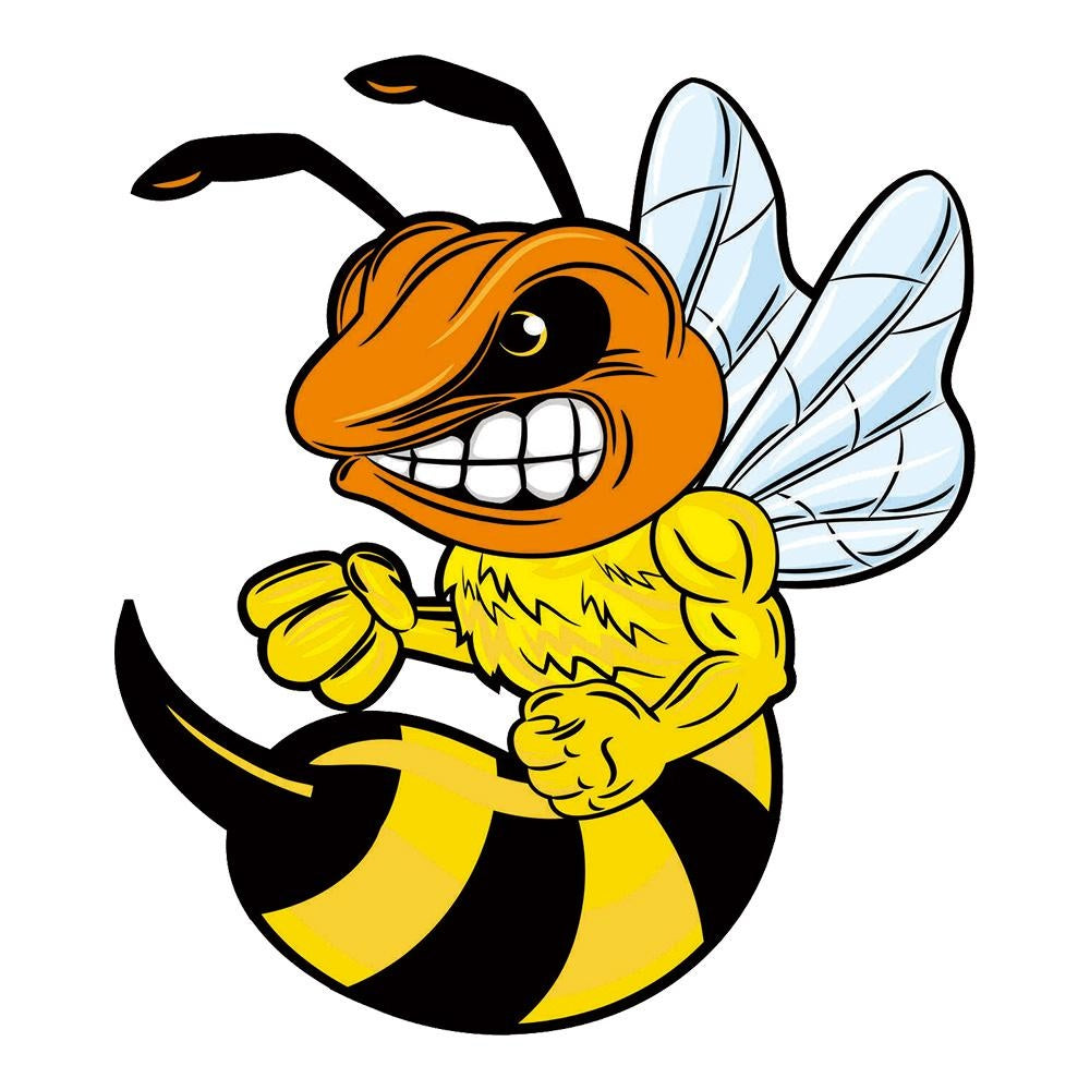 Orange and Yellow Hornet Vinyl Sticker Decal for Car Truck Window Bumper