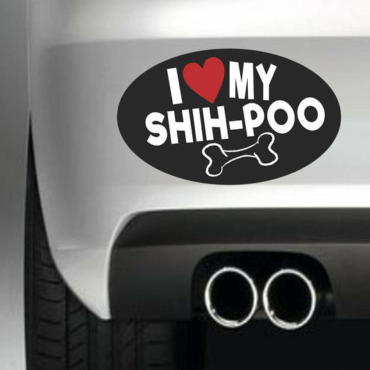 I Love My Shih-Poo Vinyl Sticker Decal for Car Truck Window Bumper