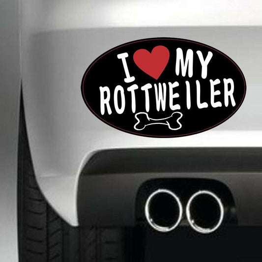I Love My Rottweiler Vinyl Sticker Decal for Car Truck Window Bumper