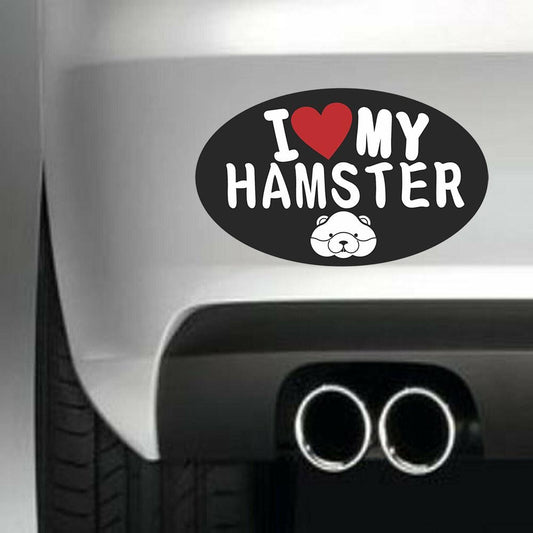 I Love My Hamster Vinyl Sticker Decal for Car Truck Window Bumper
