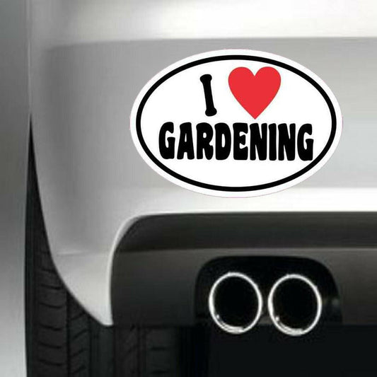 Oval I Love Gardening Vinyl Sticker Decal for Car Truck Window Bumper