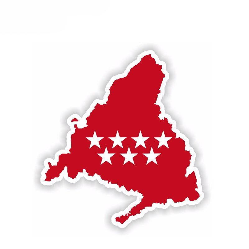 12.5CM*13.6CM Personality Madrid Of Spain Flag Decal Car Window Body Car Sticker 6-1674
