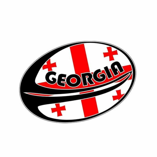 14.1CM*9.2CM Car Styling Georgia Flag Rugby Sport Creative Decal Accessories 6-2063