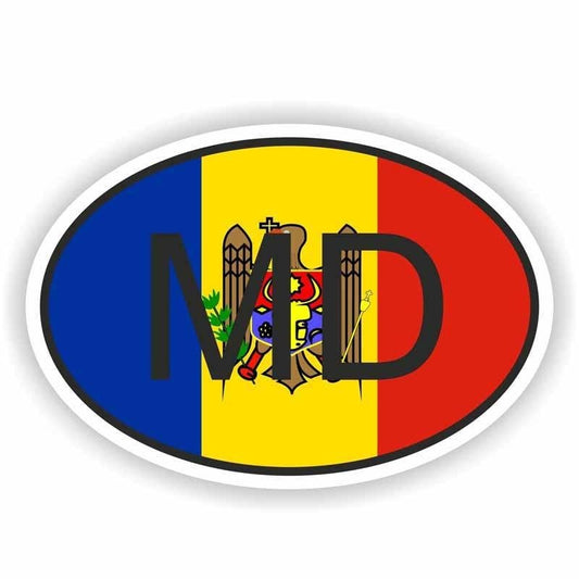 13.8CM*9.2CM Funny MD MOLDOVA Country Code Personality Windows Car Sticker  Decal 6-0265
