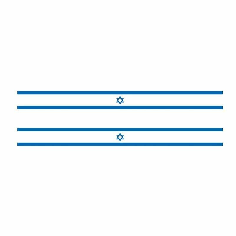 2X 17.4CM*1.6CM Car Styling Israel Flag Car Sticker Body Racing Decal 6-1145