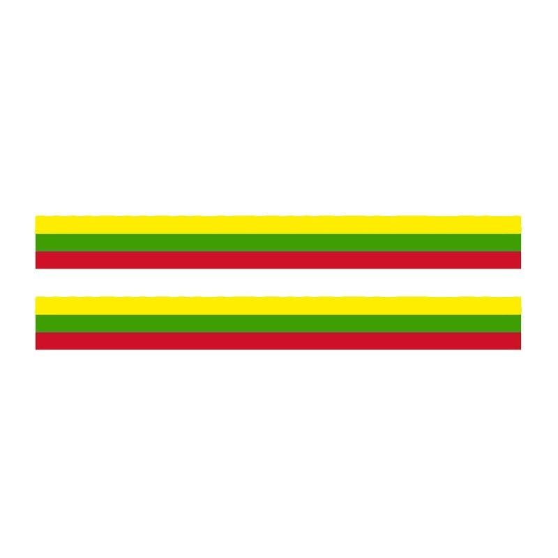 2X 17.3CM*1.9CM Car Window Creative Lithuania Flag Car Sticker Decal 6-1160