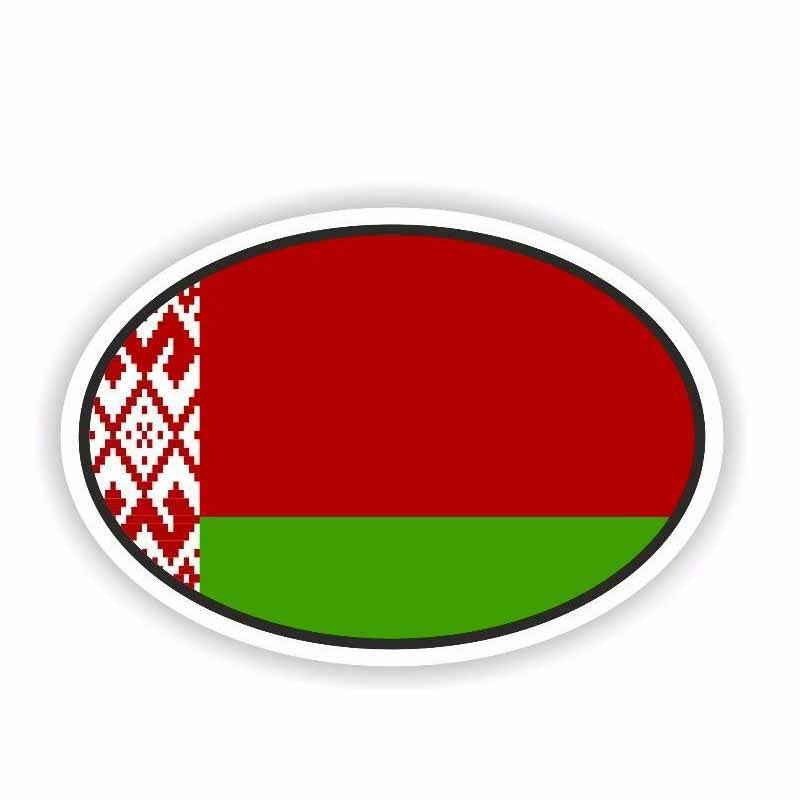 11CM*7.4CM Car Body Belarus Flag Oval Helmet Car Sticker  6-1734