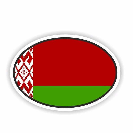 11CM*7.4CM Car Body Belarus Flag Oval Helmet Car Sticker  6-1734