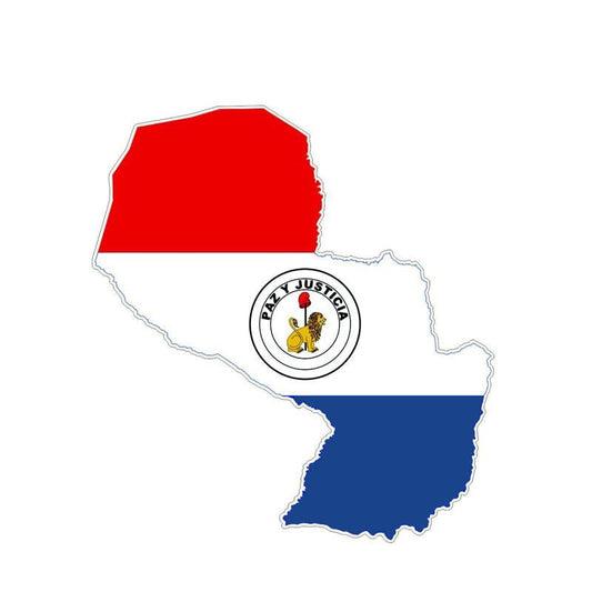 13.5CM*7.4CM Paraguay Flag Car Sticker Map Creative Decal Car Accessories 6-1213