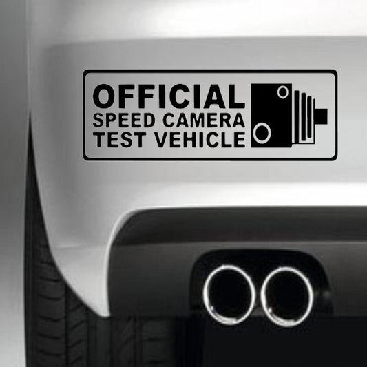 OFFICIAL SPEED CAMERA TEST VEHICLE Funny Vinyl Sticker Decal for Car Truck Window Bumper Black