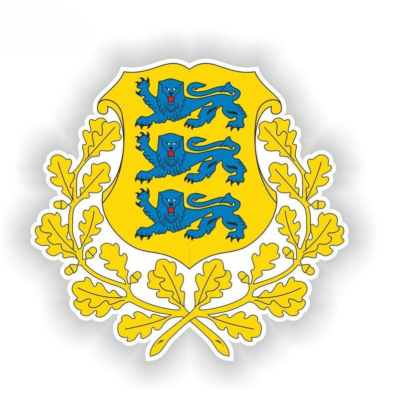 14CM*13.4CM Motorcycle Decal Estonia Crest Coat Of Arms Funny Window Car Sticker Decal 6-1678