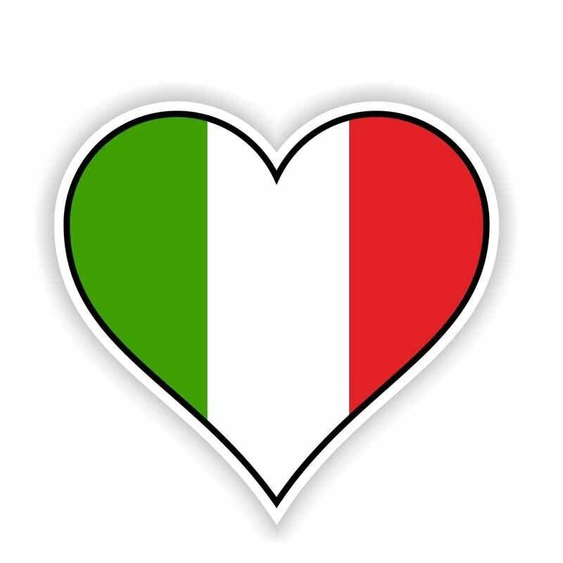 12.5CM*11.6CM Creative Heart ITALY Car Sticker Accessories Bike Window Decal 6-1649