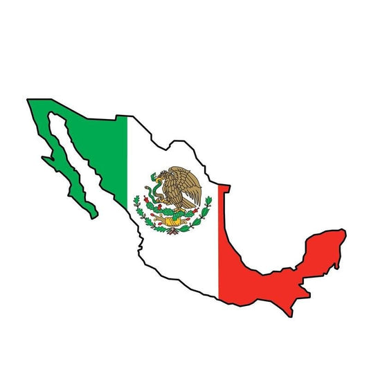 15CM*5.4CM  Mexican Window Flag Car Sticker Country Map Decal 6-0834