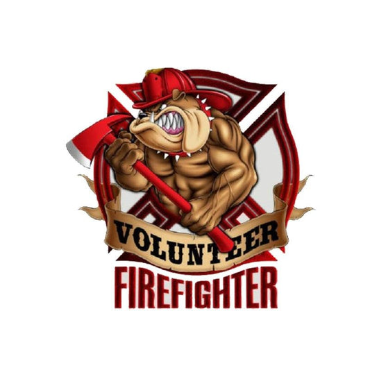 17.8CM*17.2CM Bull Dog Volunteer Firefighter  Decal Car Sticker  12-0501