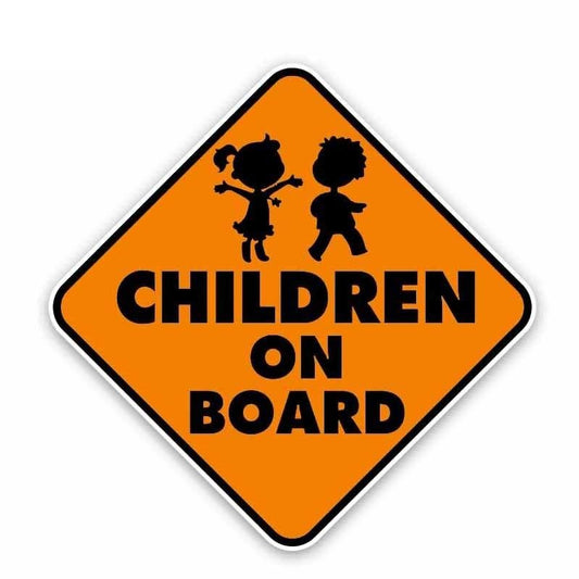 14.7CM*14.7CM CHILDREN ON BOARD Car Sticker Boys And Girls Warning  Decal  12-40308
