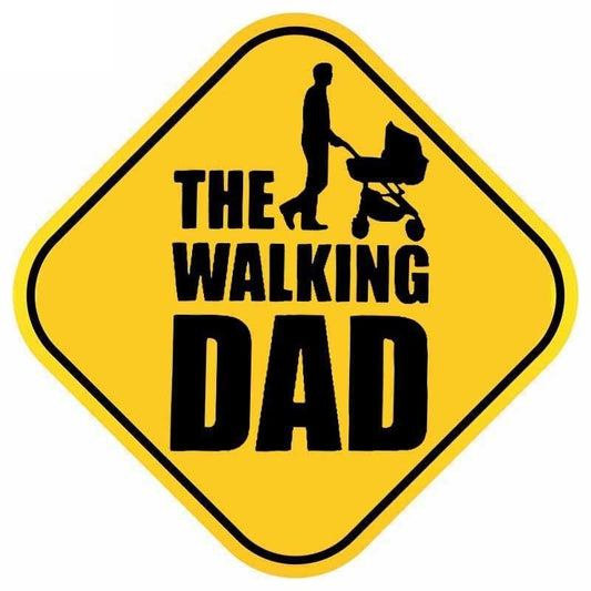 15.4CM*15.4CM THE WALKING DAD BABY ON BOARD Decal Cute Car Sticker  12-40190