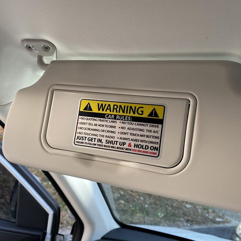 Car Safety Warning Rules Decal  Car Sticker 12-0585