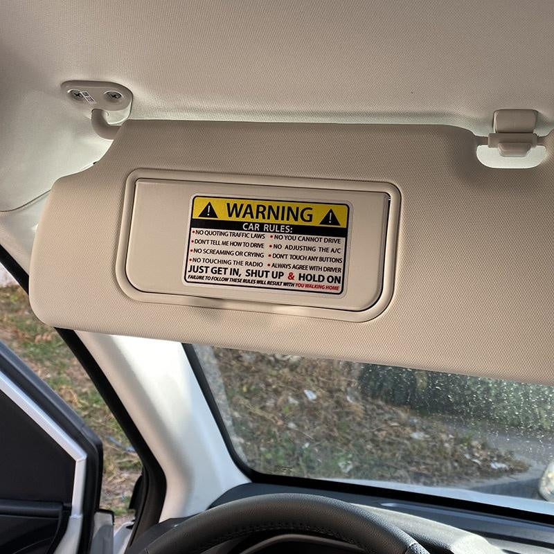 Car Safety Warning Rules Decal  Car Sticker 12-0585