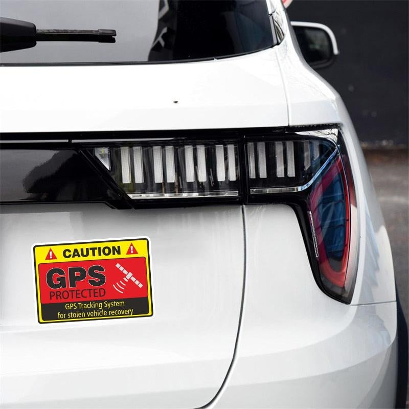 4X 7.3CM*4.8CM Warning Car Sticker Caution GPS Tracking  System Protected Decal  12-0913