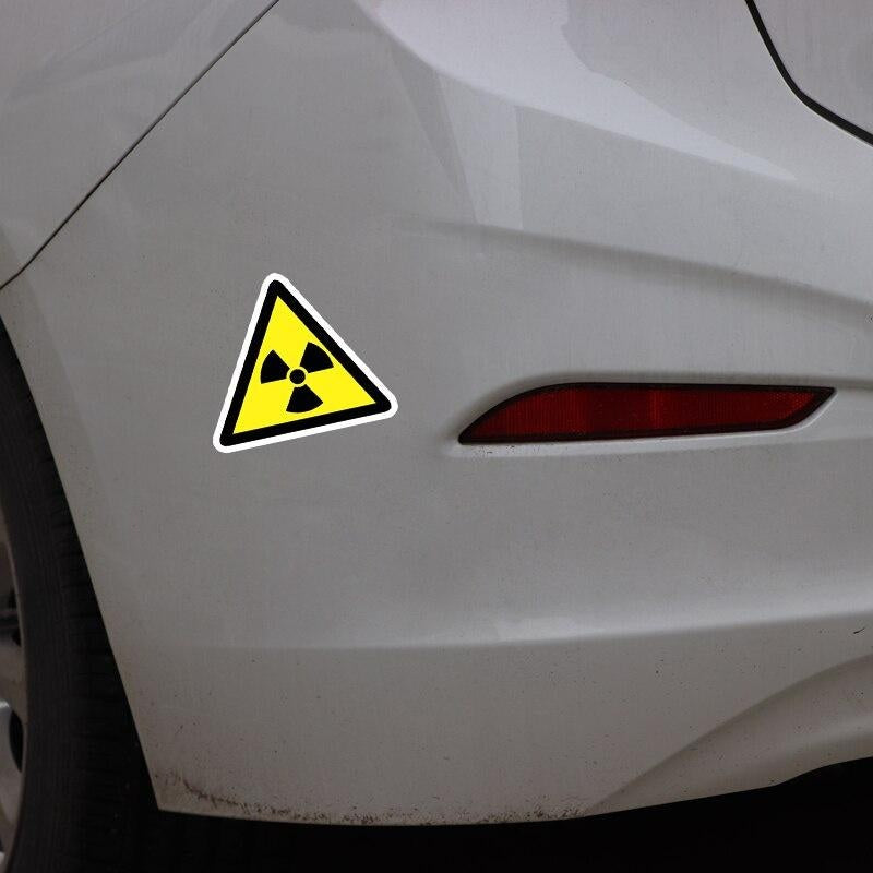 14.4CM*12.5CM Danger Radiation Risk Car Sticker  Warning Decal 12-1376