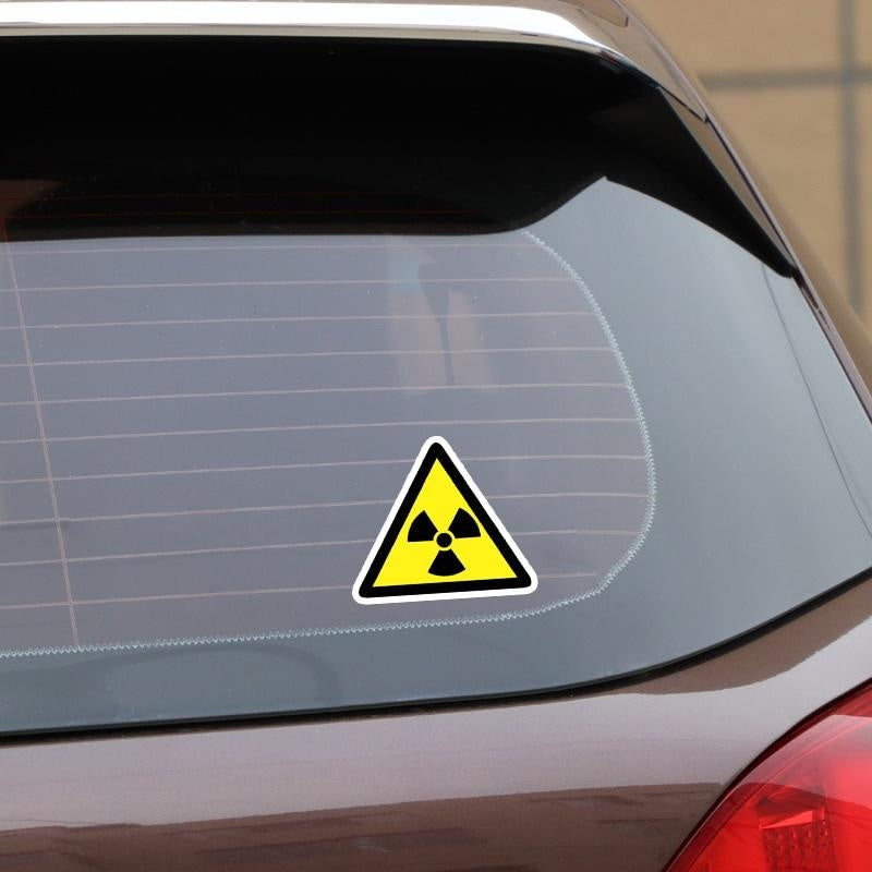 14.4CM*12.5CM Danger Radiation Risk Car Sticker  Warning Decal 12-1376