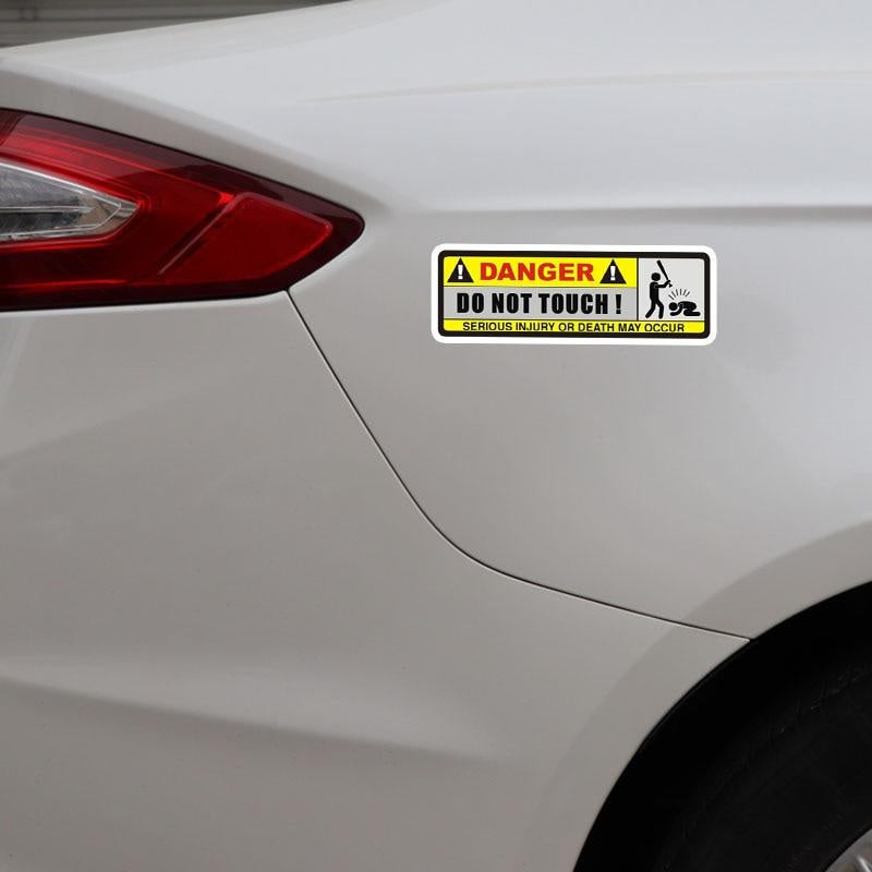 2X 15.8CM*5.1CM DANGER Car Sticker Funny DO NOT TOUCH   Decorate Decal 12-0916