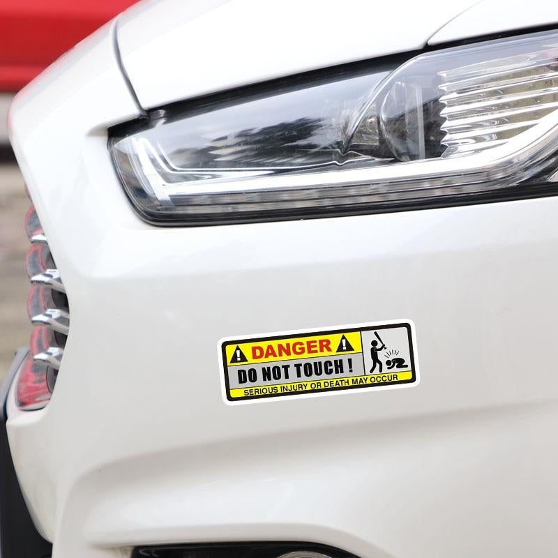 2X 15.8CM*5.1CM DANGER Car Sticker Funny DO NOT TOUCH   Decorate Decal 12-0916
