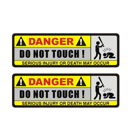 2X 15.8CM*5.1CM DANGER Car Sticker Funny DO NOT TOUCH   Decorate Decal 12-0916
