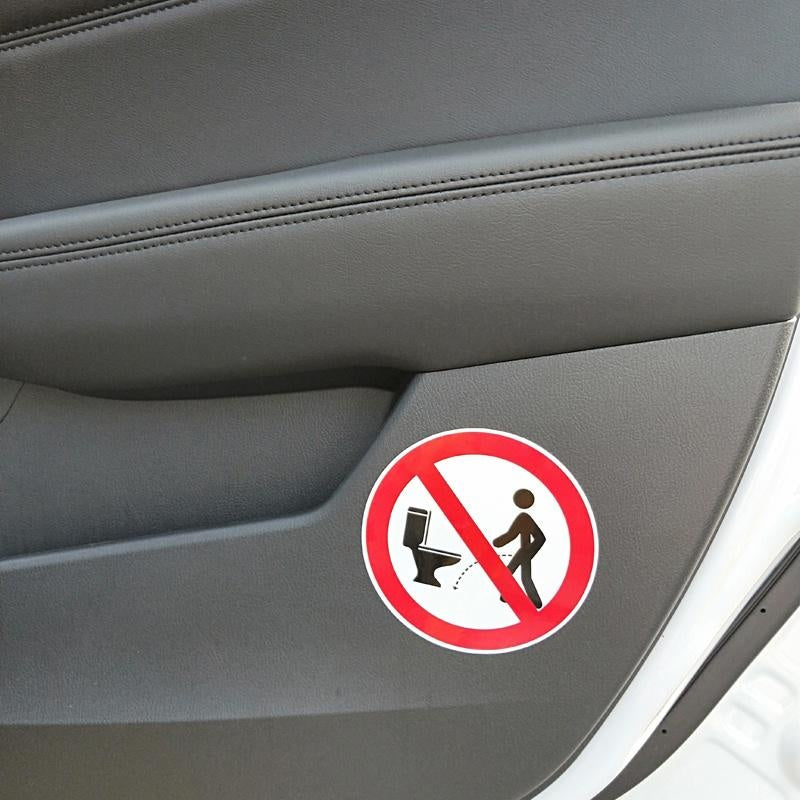 11.5CM*11.5CM Warning NO Hit The Toilet Car Sticker  Decal 12-1469