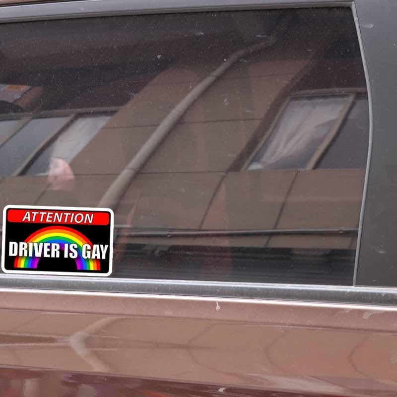 2X 11.4CM*6.7CM Creative Car Driver Is Gay  Decal Stickers 12-0304