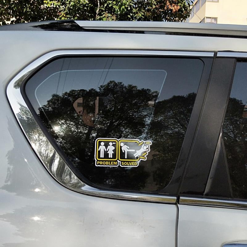 12.9CM*6.1CM Funny Annoying Wife Girlfriend  Problem Solved Car Sticker Decal  12-1361