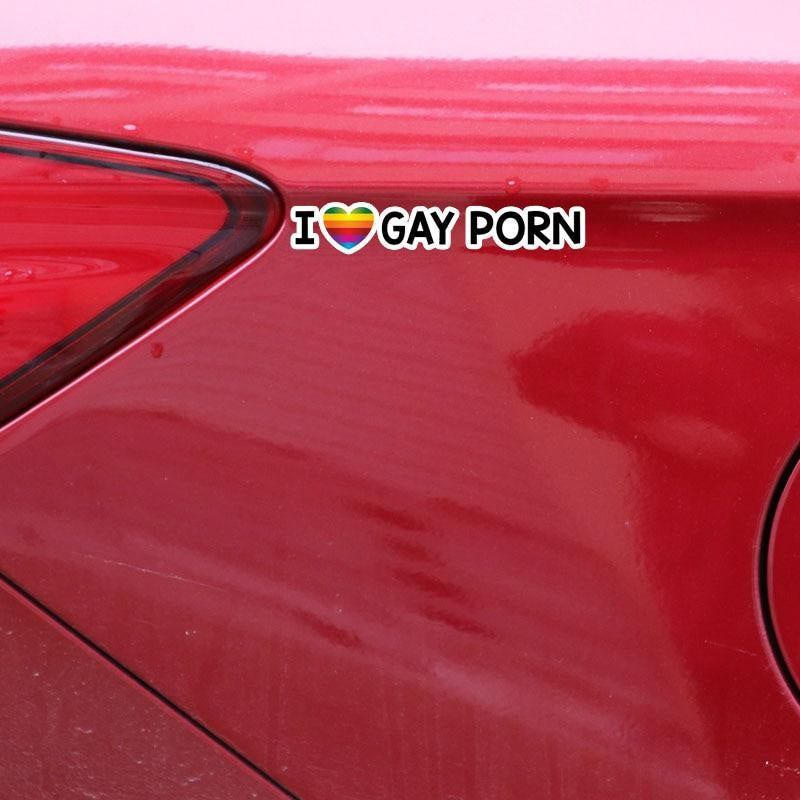 14.8CM*2.2CM Creative I Love Gay Porn Funny  Decal Car Sticker 12-0252
