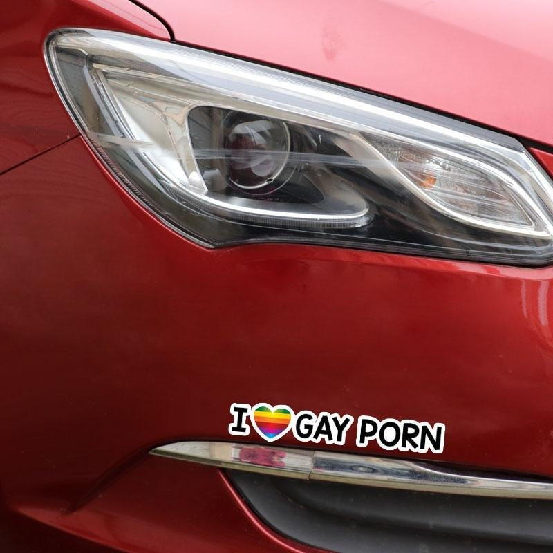 14.8CM*2.2CM Creative I Love Gay Porn Funny  Decal Car Sticker 12-0252