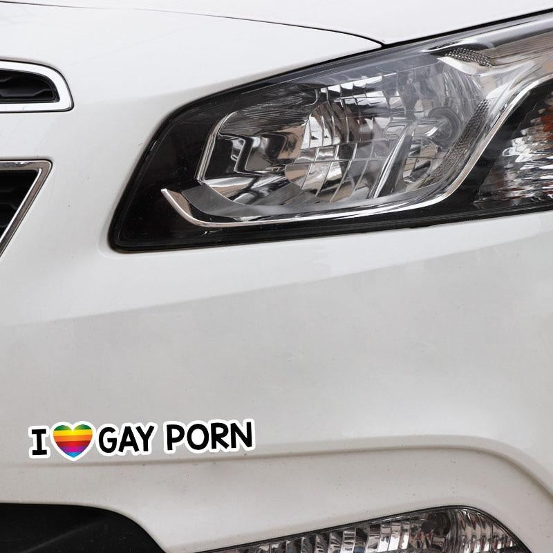 14.8CM*2.2CM Creative I Love Gay Porn Funny  Decal Car Sticker 12-0252