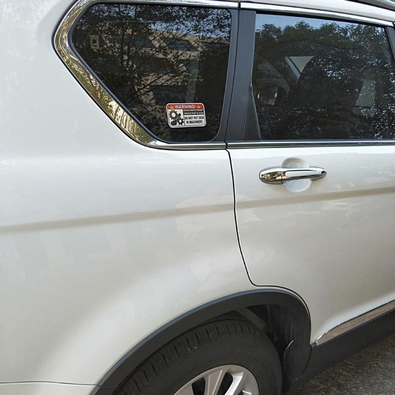 10.4CM*5.5CM Funny Warning In Machinery Car Sticker   Decal 12-1172