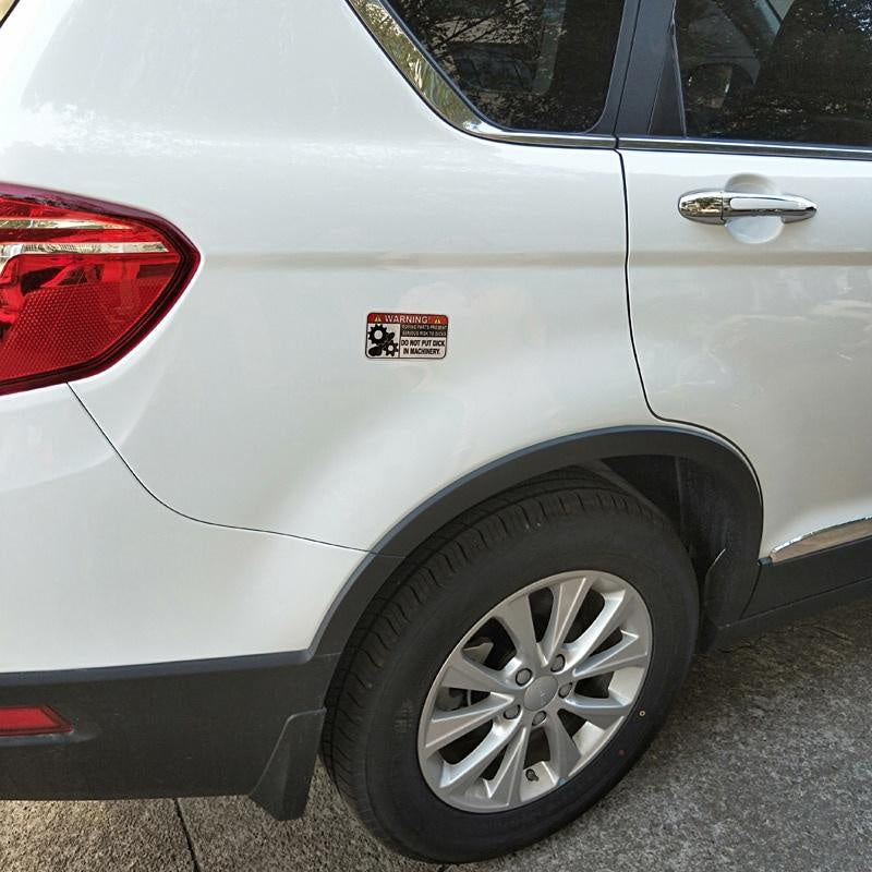 10.4CM*5.5CM Funny Warning In Machinery Car Sticker   Decal 12-1172