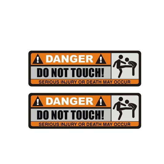 2X 12.5CM*3.9CM DANGER DO NOT TOUCH Car Sticker Funny SERIOUS INJURY OR DEATH MAY OCCUR Decal  12-0915