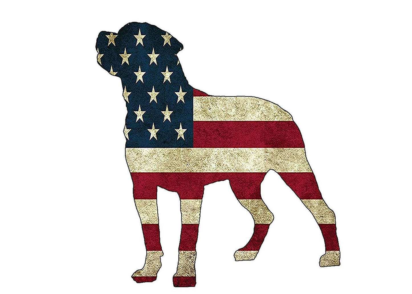 USA Flag Dog Sticker Bumper Car Decal Gift Patriotic American Worn United States (4x5 Inch)