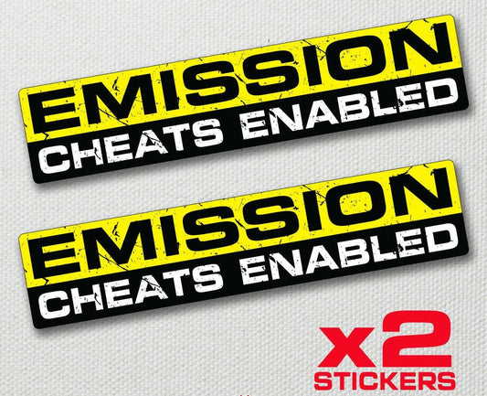 EMISSION CHEATS ENABLED Funny Car,Van,Bumper,Window DUB Vinyl Decal jdm stickers