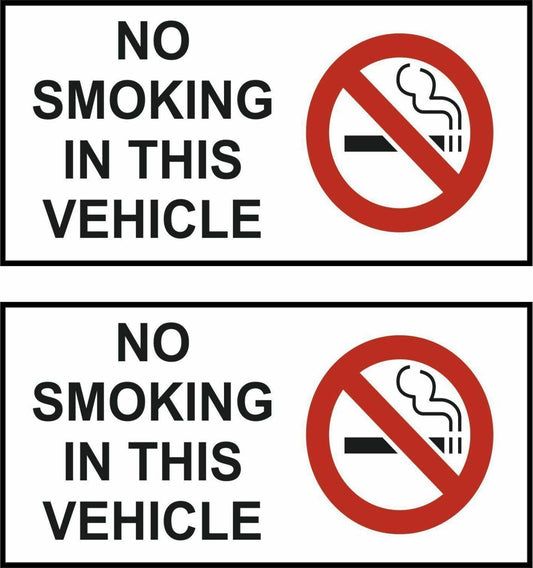 Set of 2 Sticker No Smoking Vehicle Car Taxi Door Decal Self Adhesive