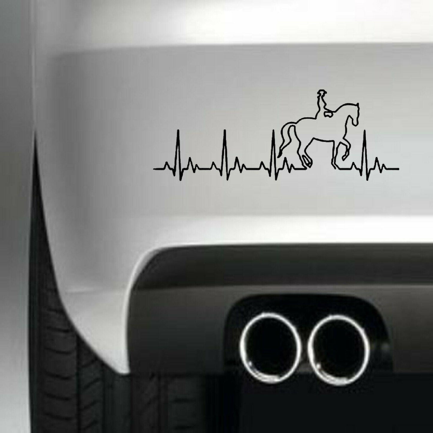 Horse Heartbeat Funny Vinyl Sticker Decal for Car Truck Window Bumper Black