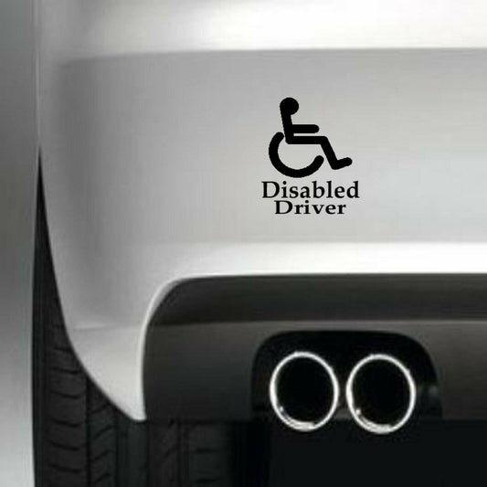 DISABLED DRIVER Funny Vinyl Sticker Decal for Car Truck Window Bumper Black