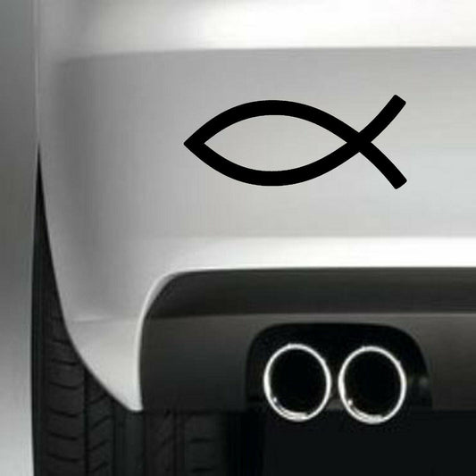 Christian Fish Funny Vinyl Sticker Decal for Car Truck Window Bumper Black