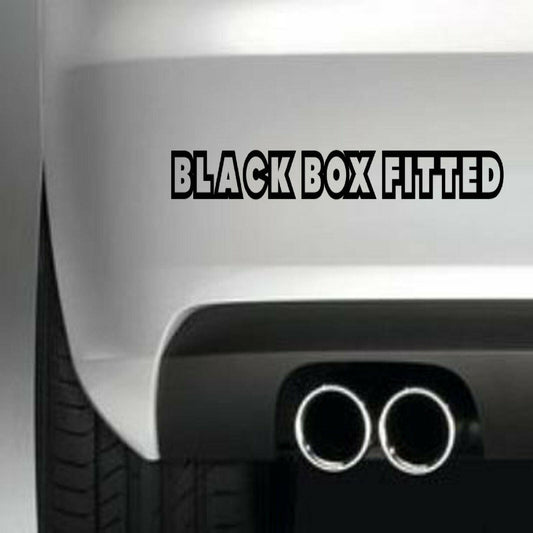 BLACK BOX FITTED Funny Vinyl Sticker Decal for Car Truck Window Bumper Black
