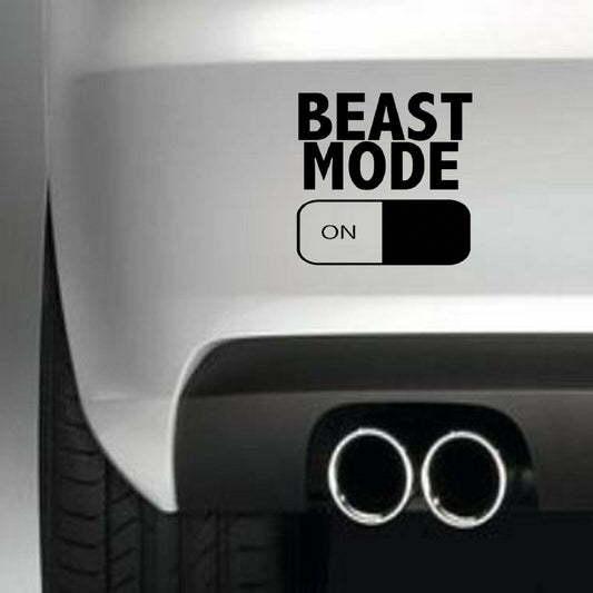 BEAST MODE ON Vinyl Sticker Decal for Car Truck Window Bumper Black