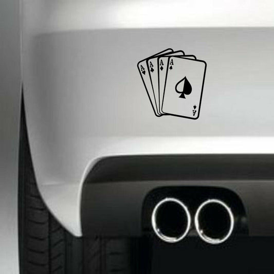 ACES CARDS Funny Vinyl Sticker Decal for Car Truck Window Bumper Black