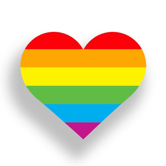 Gay Pride Rainbow Flag Heart Vinyl Sticker Decal for Car Truck Window Bumper