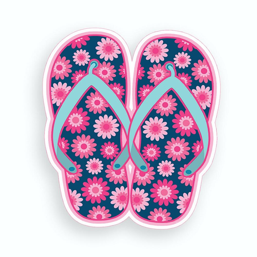 Flower Flip Flop Vinyl Sticker Decal for Car Truck Window Bumper